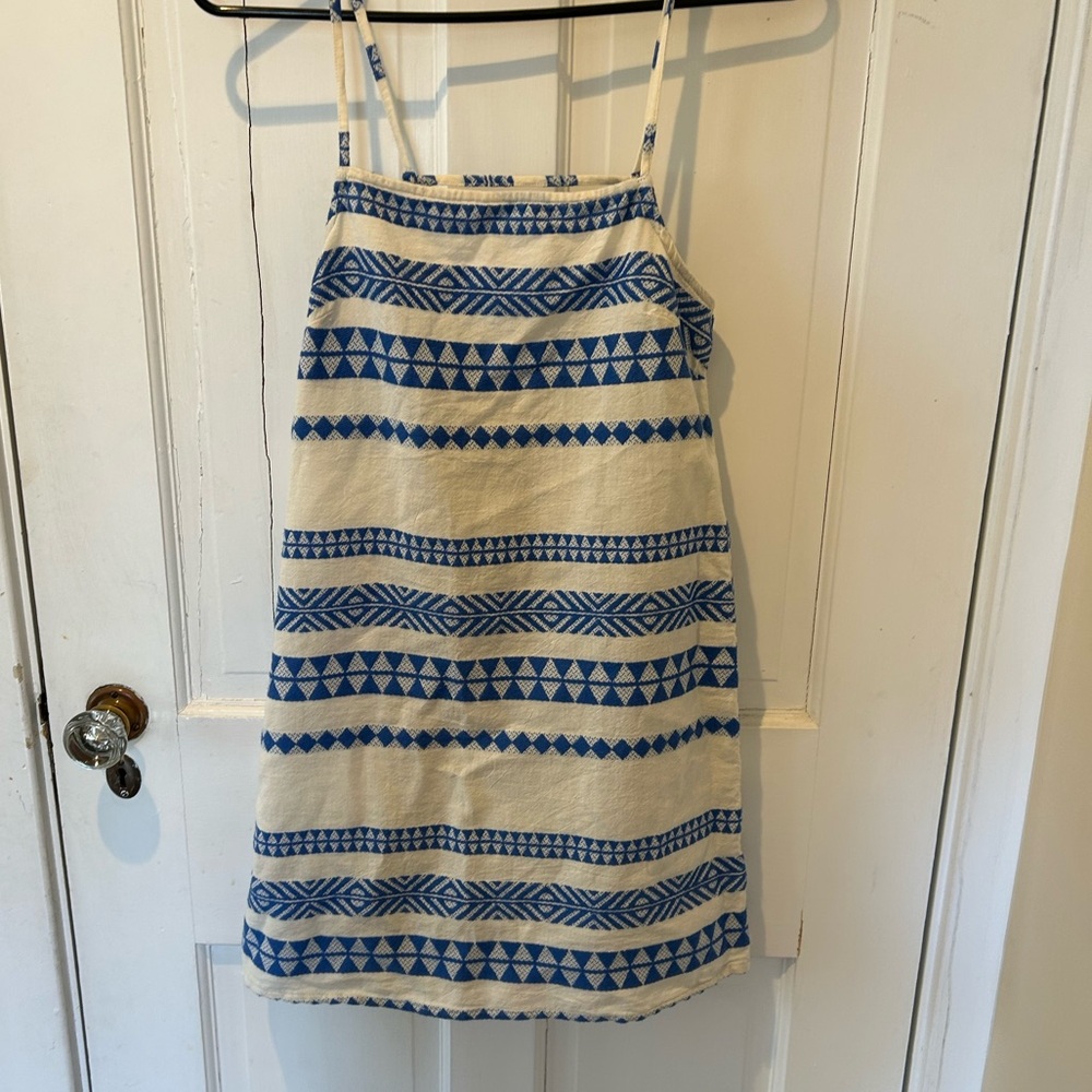 Blue and White Patterned Dress